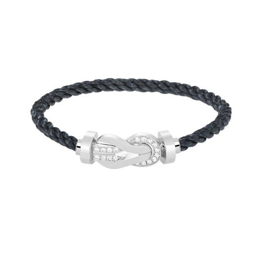 [⭐Renara]CHANCE LARGE 8 FIGURE BUCKLE HALF DIAMOND BRACELET SILVER