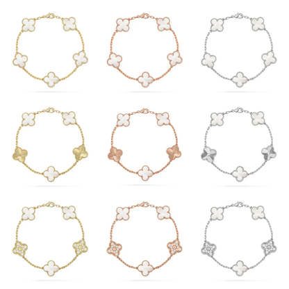 [⭐Renara]CLOVER WHITE PEARL MOP 5 MOTIF BRACELET COLLECTION