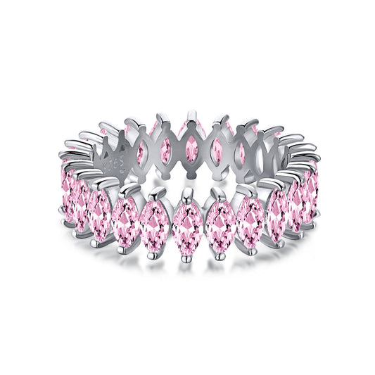 [Lucky Jewelry]Gorgeous Marquise Cut Tennis Ring
