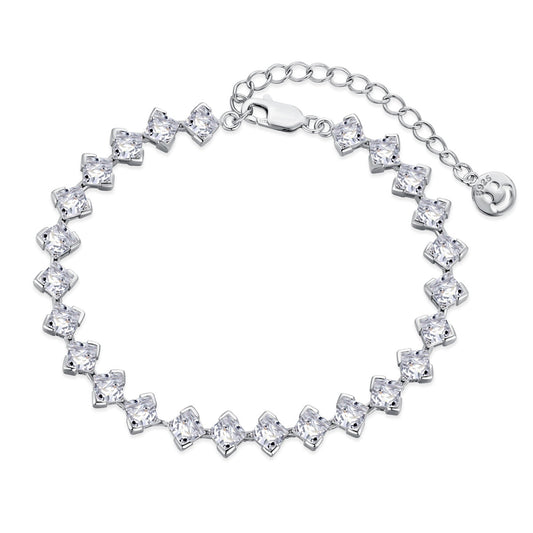 [Lucky Jewelry]0.5 Carat Ornate Princess Cut Daily Bracelet