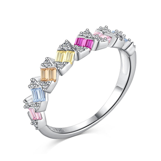 [Lucky Jewelry]Delicate Vibrant Emerald Cut Daily Ring