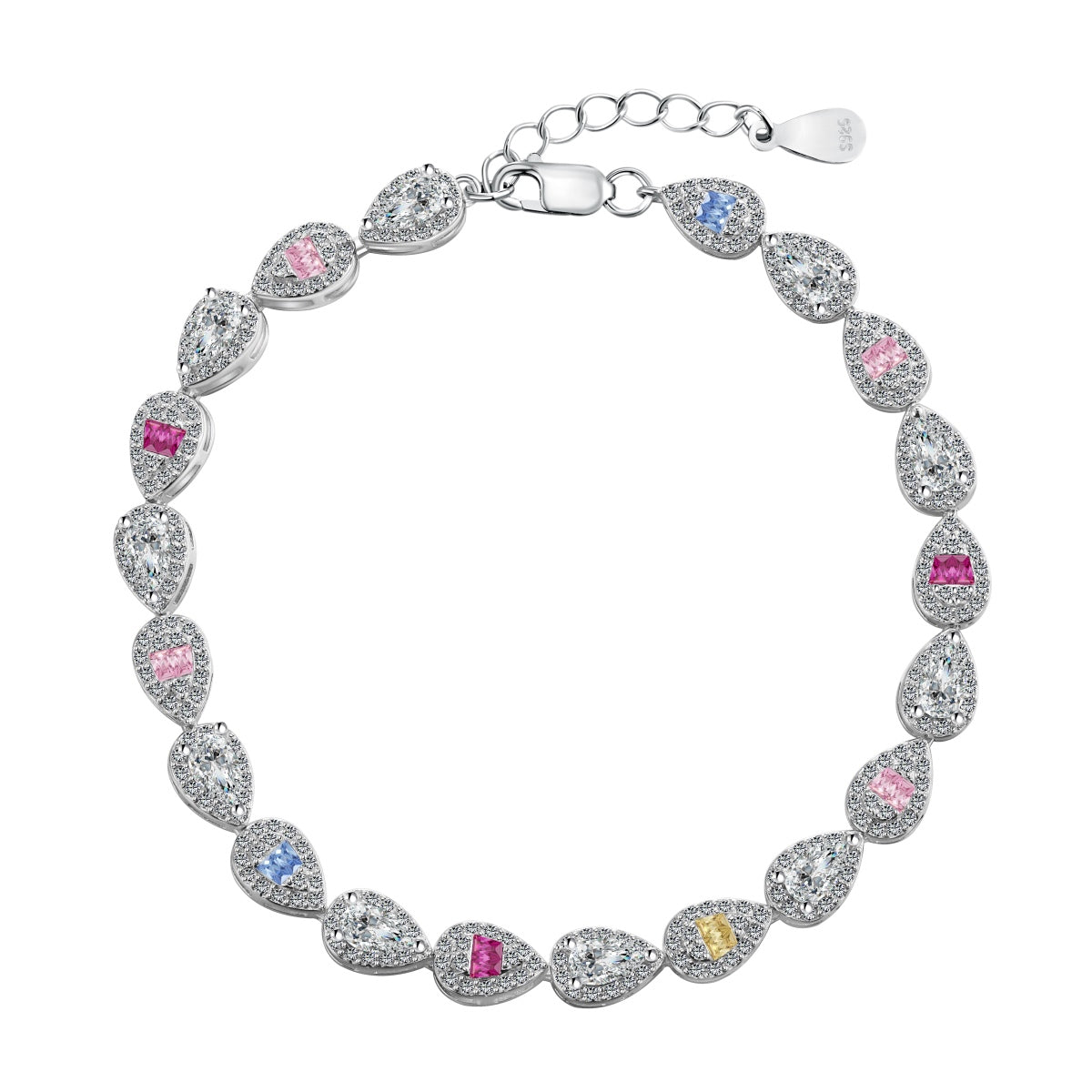 [Lucky Jewelry]0.25 Carat Radiant Water Drop Shape Daily Bracelet