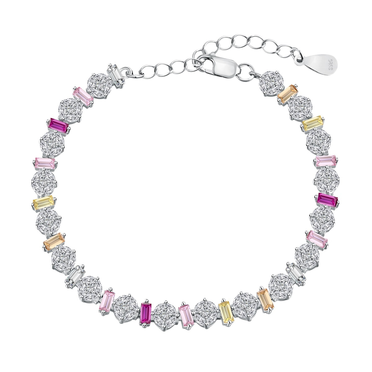[Lucky Jewelry]Radiant Colorful Round Shape Daily Bracelet