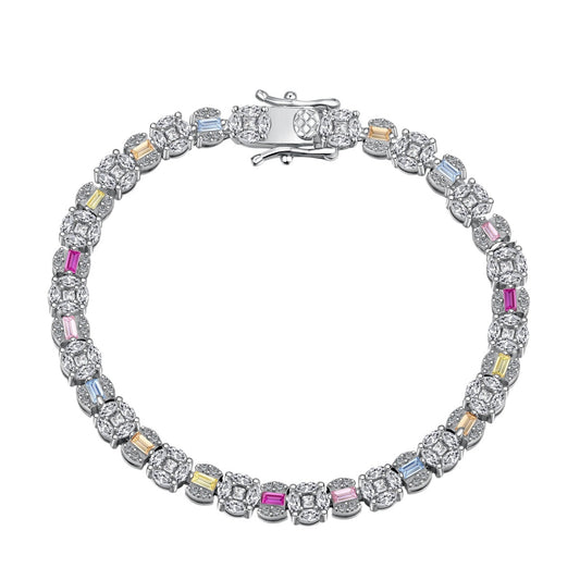 [Lucky Jewelry]Dazzling Radiant Multi Cut Daily Bracelet