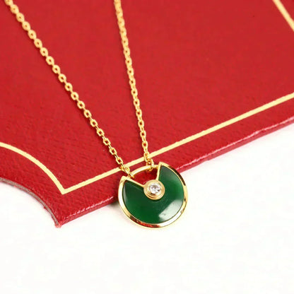 [⭐Renara]AMULETTE GOLD MALACHITE NECKLACE