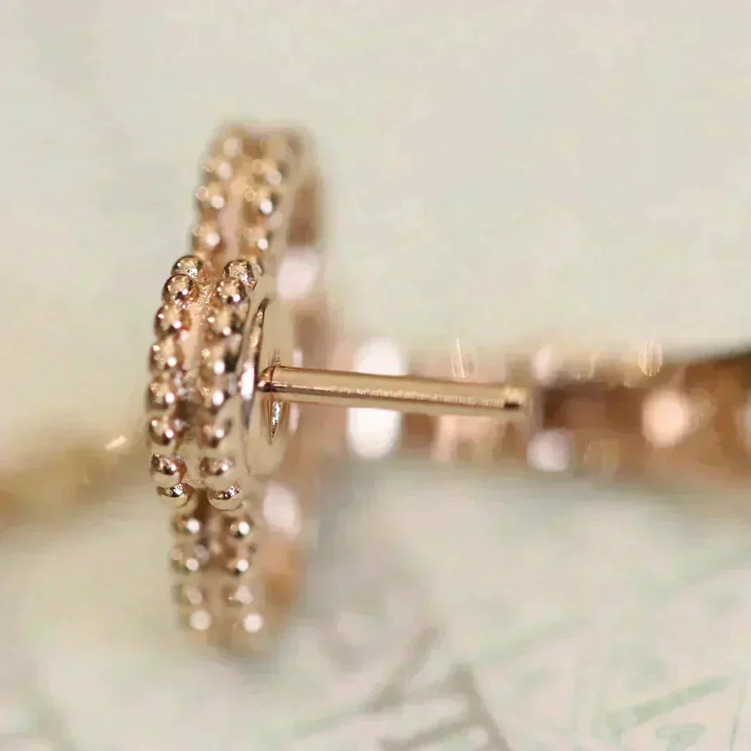 [⭐Renara]CLOVER MEDIUM 1 MOTIFS FUll DIAMOND EARRINGS