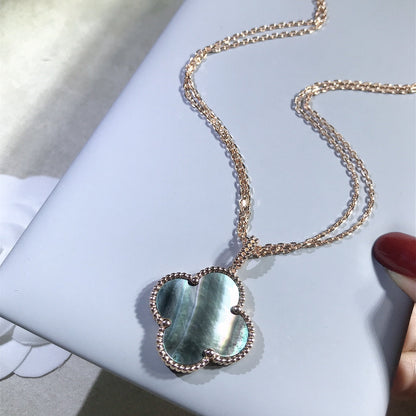 [⭐Renara]CLOVER 25MM GOLD DARK MOP BIG CLOVER NECKLACE