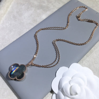 [⭐Renara]CLOVER 25MM GOLD DARK MOP BIG CLOVER NECKLACE