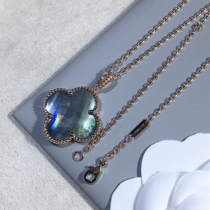 [⭐Renara]CLOVER 25MM GOLD DARK MOP BIG CLOVER NECKLACE