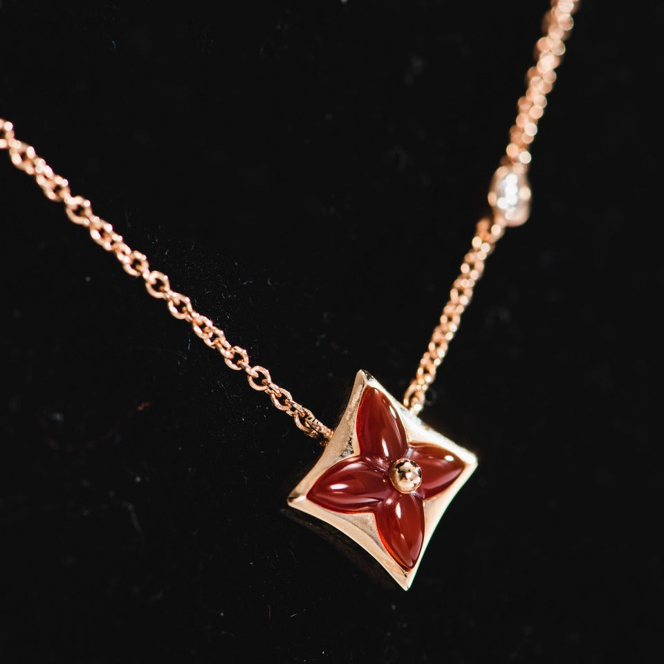 [⭐Renara]STAR NECKLACE PINK GOLD 1 DIAMOND