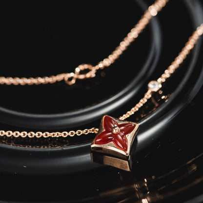 [⭐Renara]STAR NECKLACE PINK GOLD 1 DIAMOND