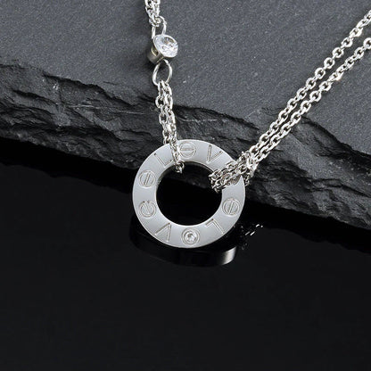 [⭐Renara]LOVE NECKLACE 16MM 2 DIAMONDS