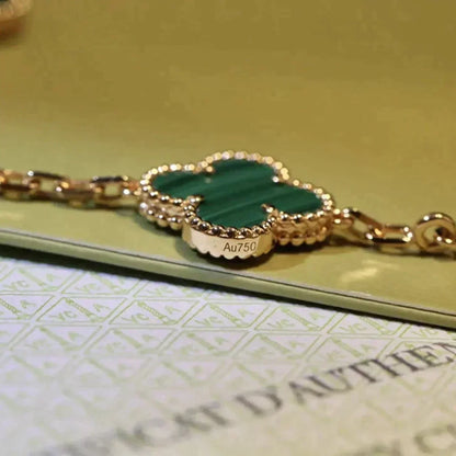 [⭐Renara] CLOVER 5 MOTIF MALACHITE BRACELET COLLECTION
