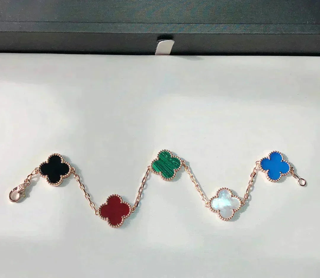 [⭐Renara]CLOVER 5 MOTIFS MULTICOLOR BRACELET