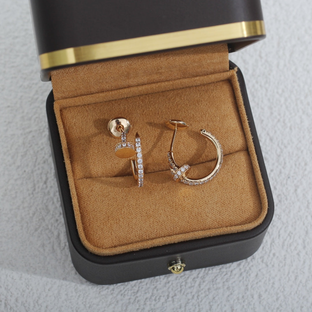 [⭐Renara]JUSTE EARRINGS 12.75MM PINK GOLD DIAMOND