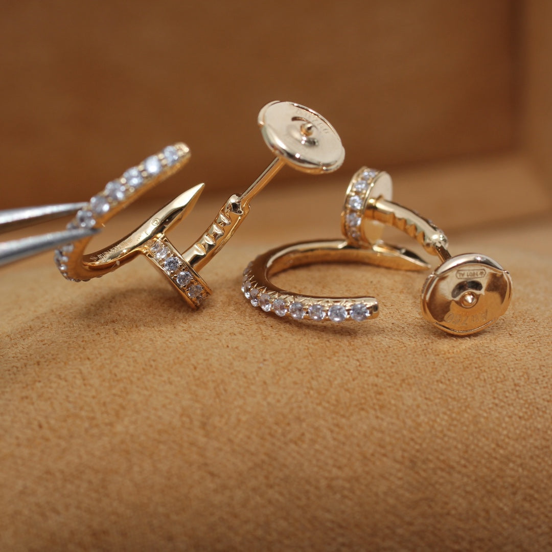 [⭐Renara]JUSTE EARRINGS 12.75MM PINK GOLD DIAMOND