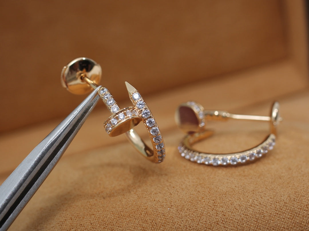 [⭐Renara]JUSTE EARRINGS 12.75MM PINK GOLD DIAMOND