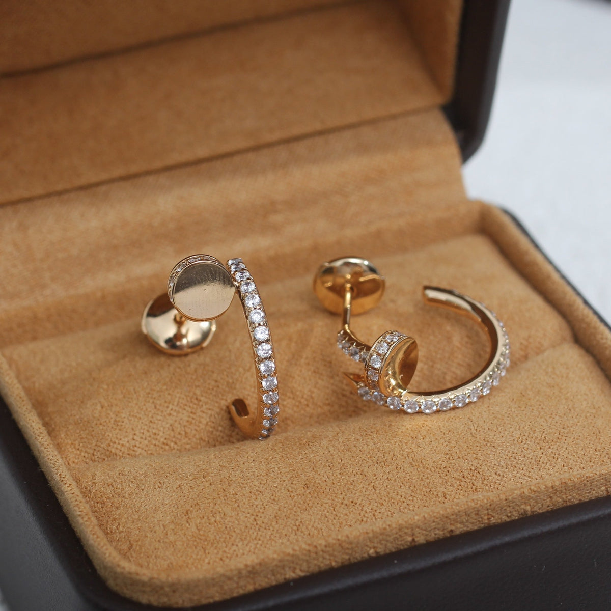 [⭐Renara]JUSTE EARRINGS 12.75MM PINK GOLD DIAMOND