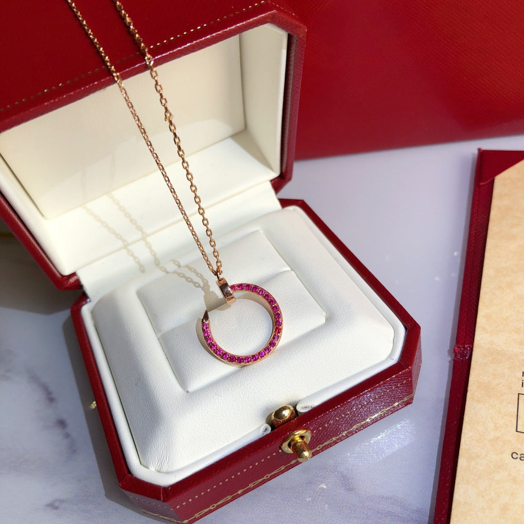 [⭐Renara]JUSTE NECKLACE GOLD RED DIAMONDS