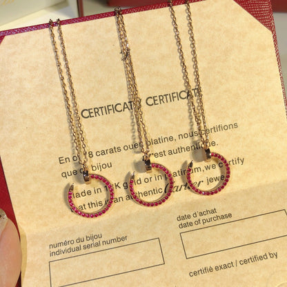 [⭐Renara]JUSTE NECKLACE GOLD RED DIAMONDS