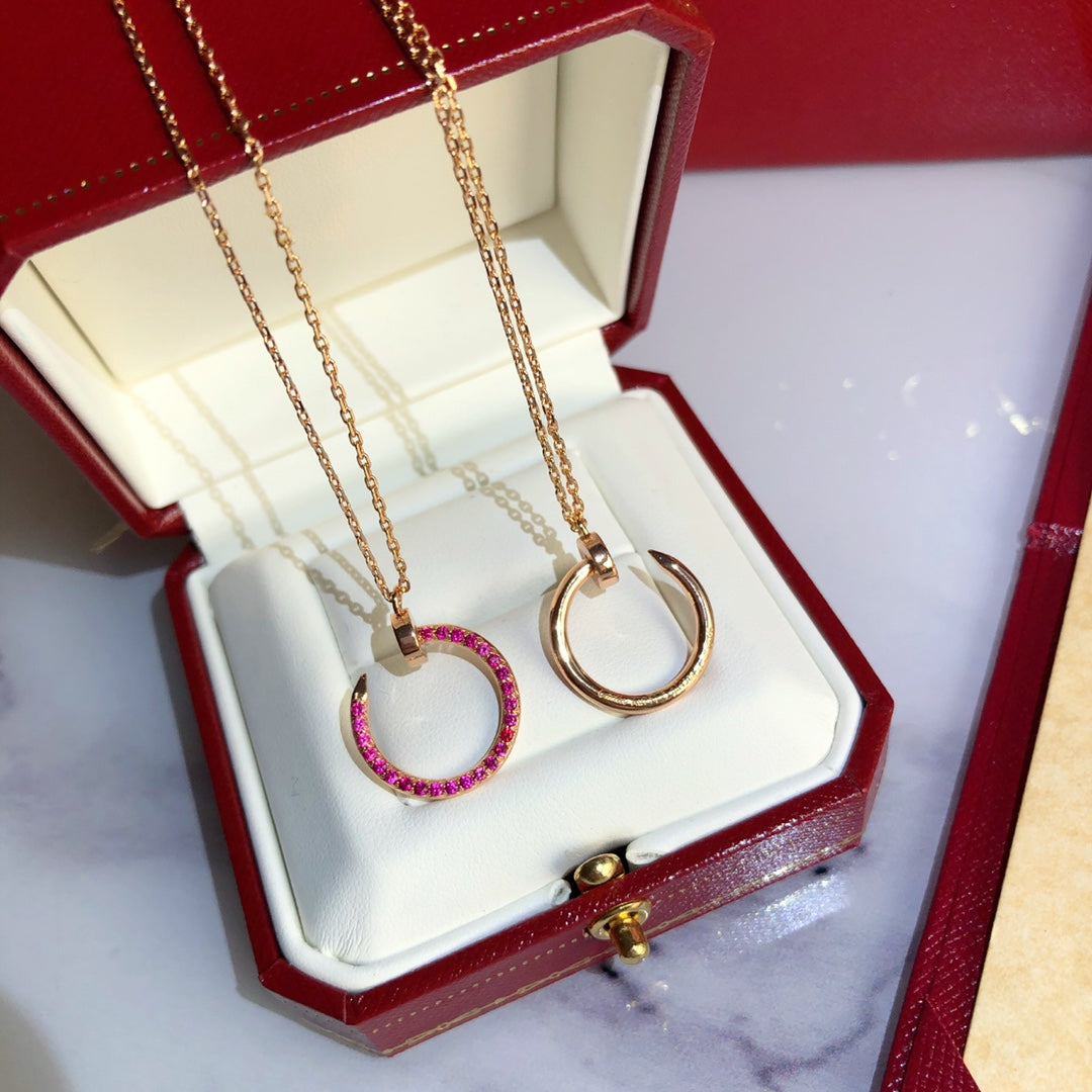 [⭐Renara]JUSTE NECKLACE GOLD RED DIAMONDS