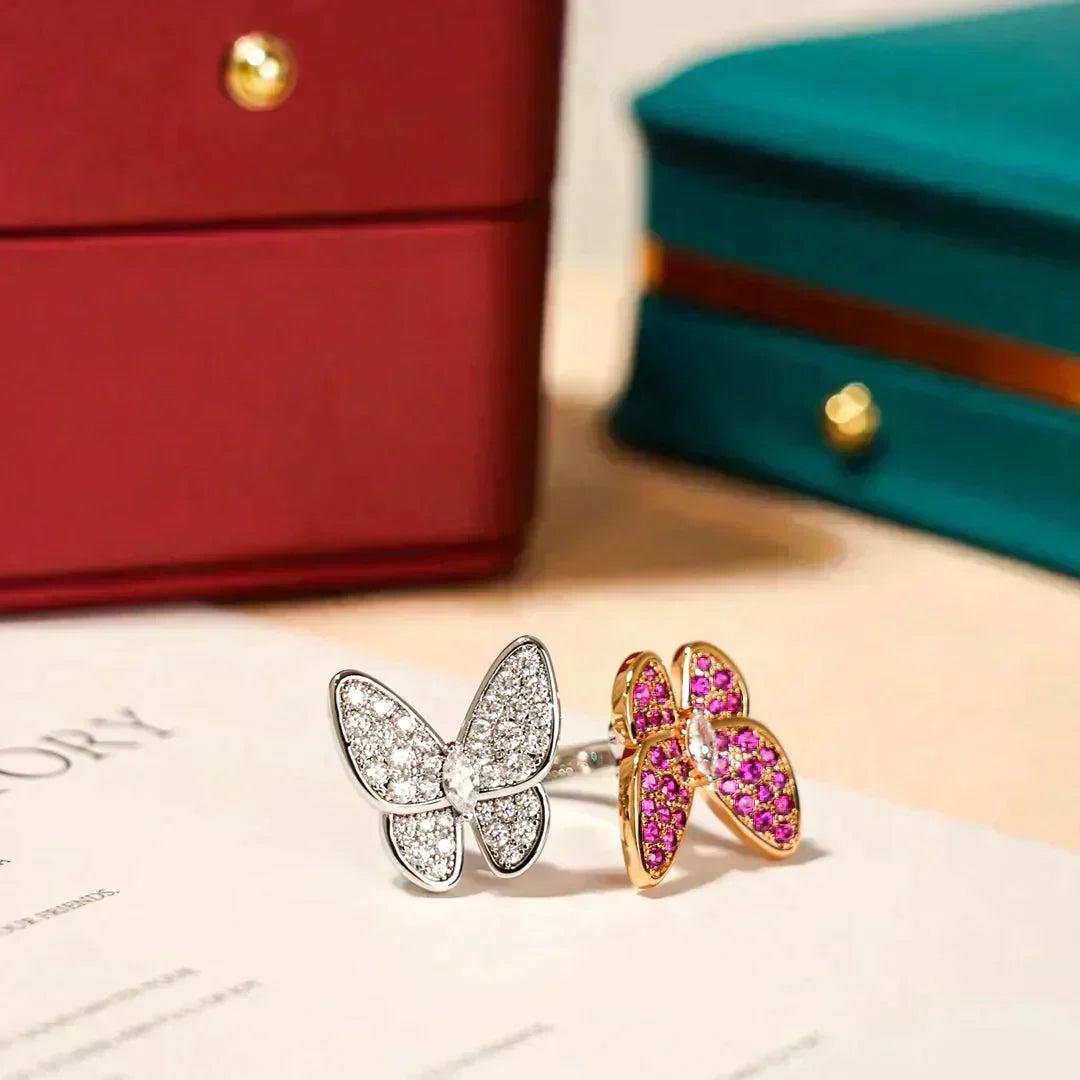 [⭐Renara]TWIN BUTTERFLY DIAMOND RING