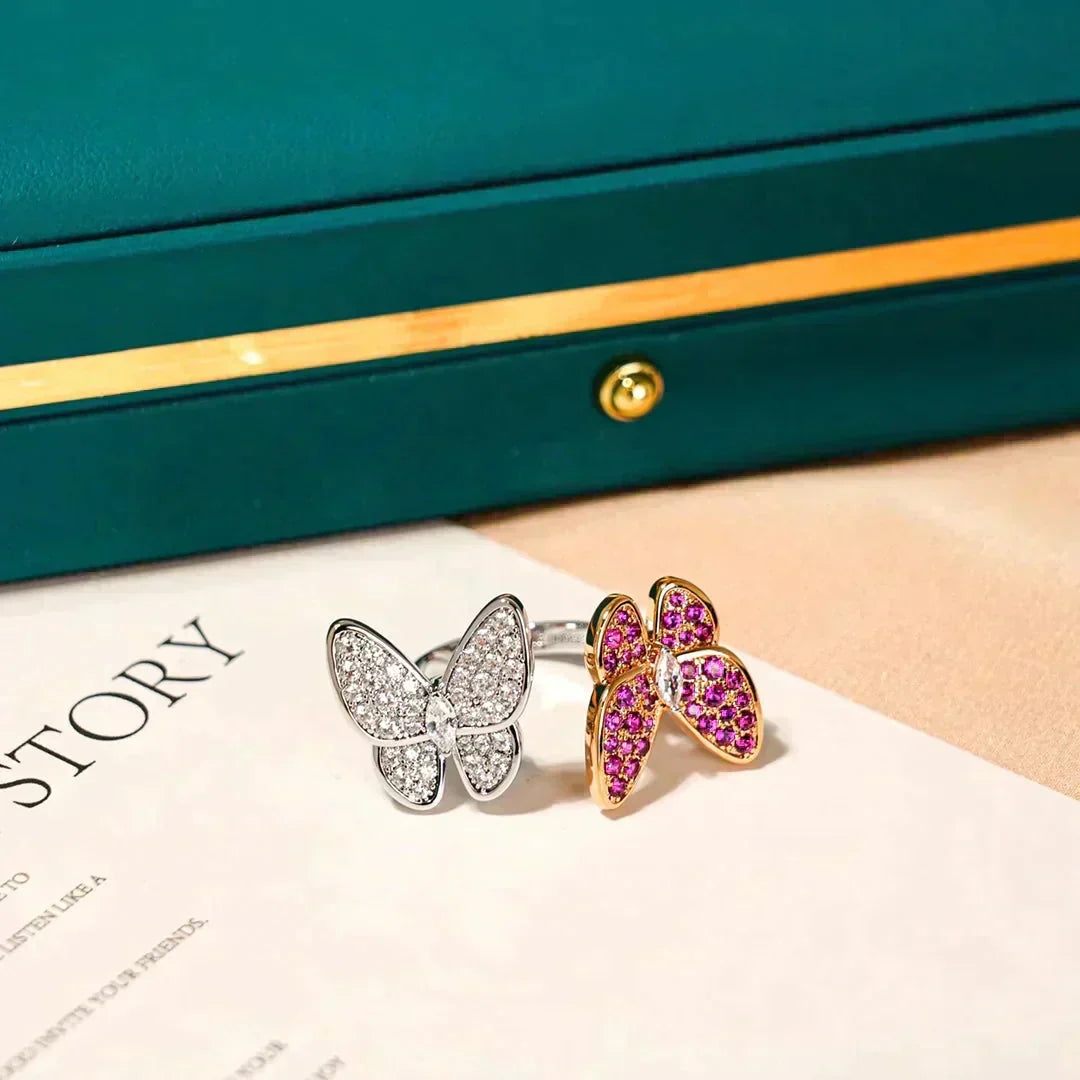 [⭐Renara]TWIN BUTTERFLY DIAMOND RING