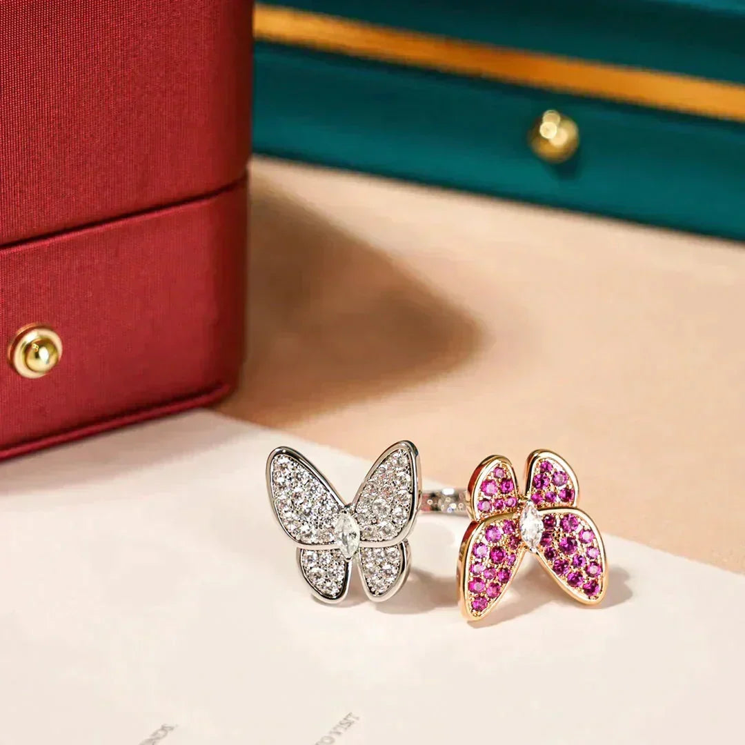 [⭐Renara]TWIN BUTTERFLY DIAMOND RING