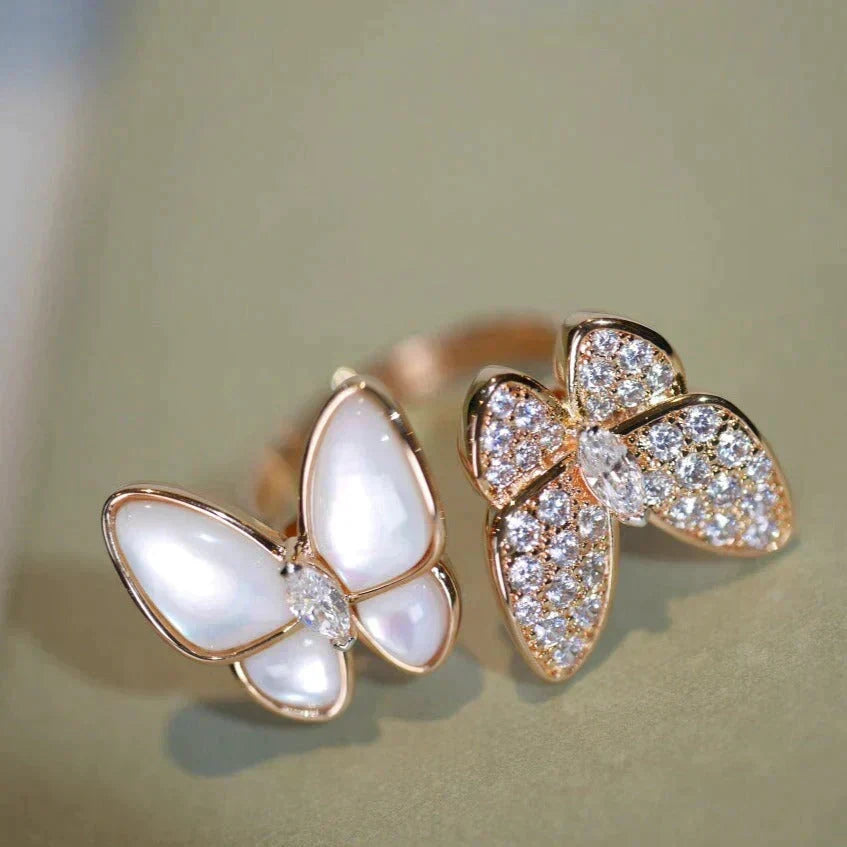 [⭐Renara]TWIN BUTTERFLY DIAMOND MOP RING