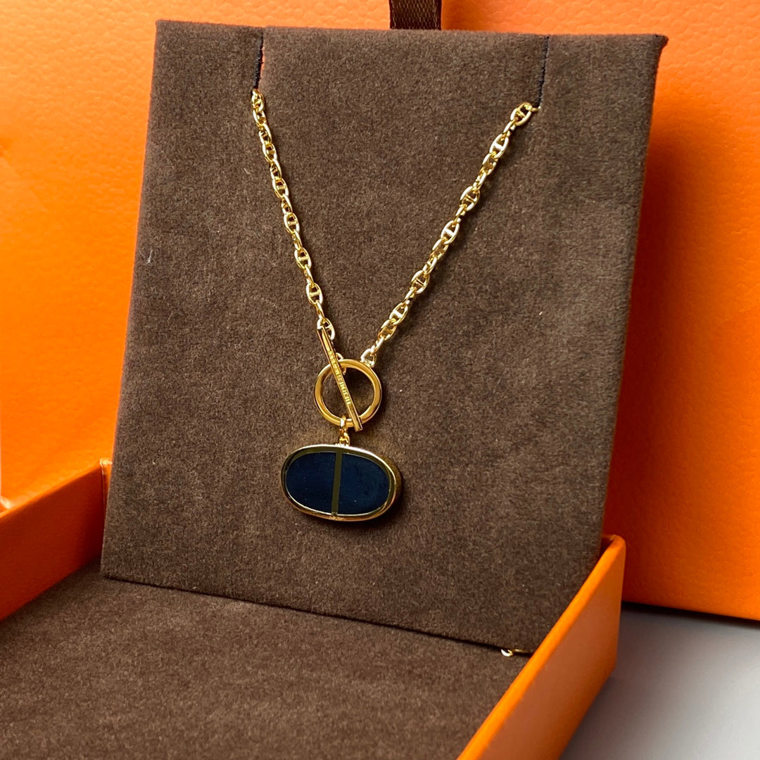 [⭐Renara]CHAINE VERSO BLACK CERAMIC NECKLACE