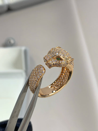 [⭐Renara]PANTHERE PINK GOLD DIAMOND RING