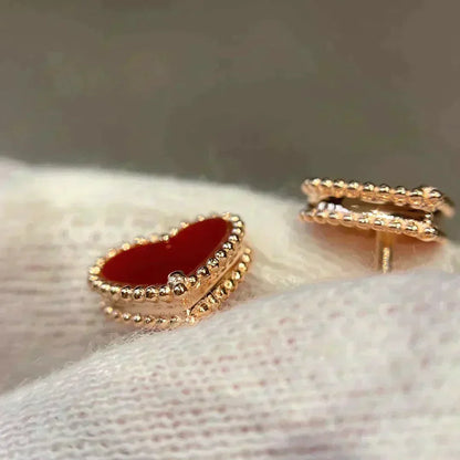 [⭐Renara]HEART CARNELIAN STUD EARRINGS