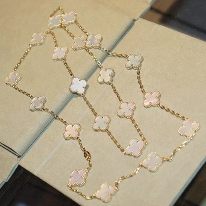 [⭐Renara]CLOVER 20 MOTIFS WHITE MOP NECKLACE