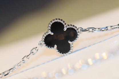 [⭐Renara]CLOVER 20 MOTIFS ONYX DIAMOND SILVER