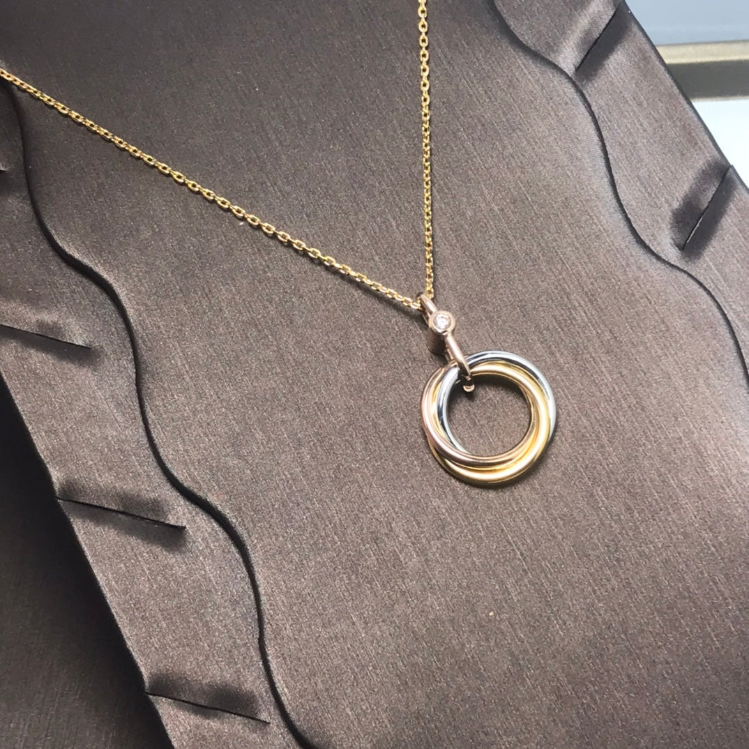 [⭐Renara]TRINITY SILVER GOLD PINK GOLD NECKLACE