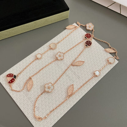 [⭐Renara]LUCKY SPRING 15 MOTIFS ROSE GOLD NECKLACE