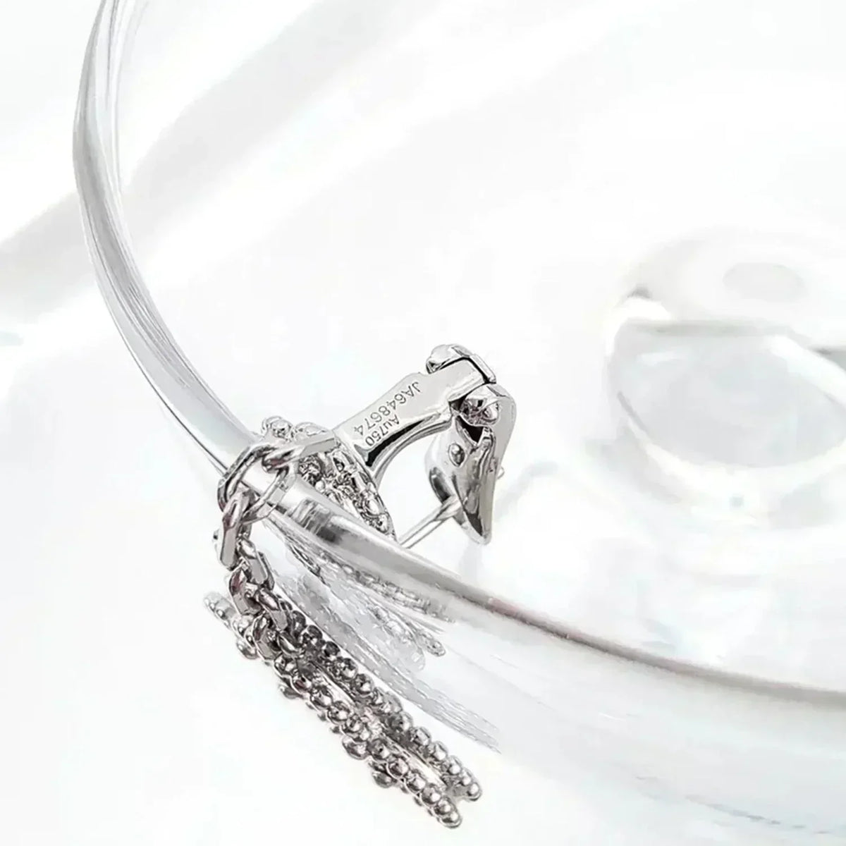 [⭐Renara]CLOVER 2 MOTIFS  DIAMOND ONYX EARRINGS SILVER