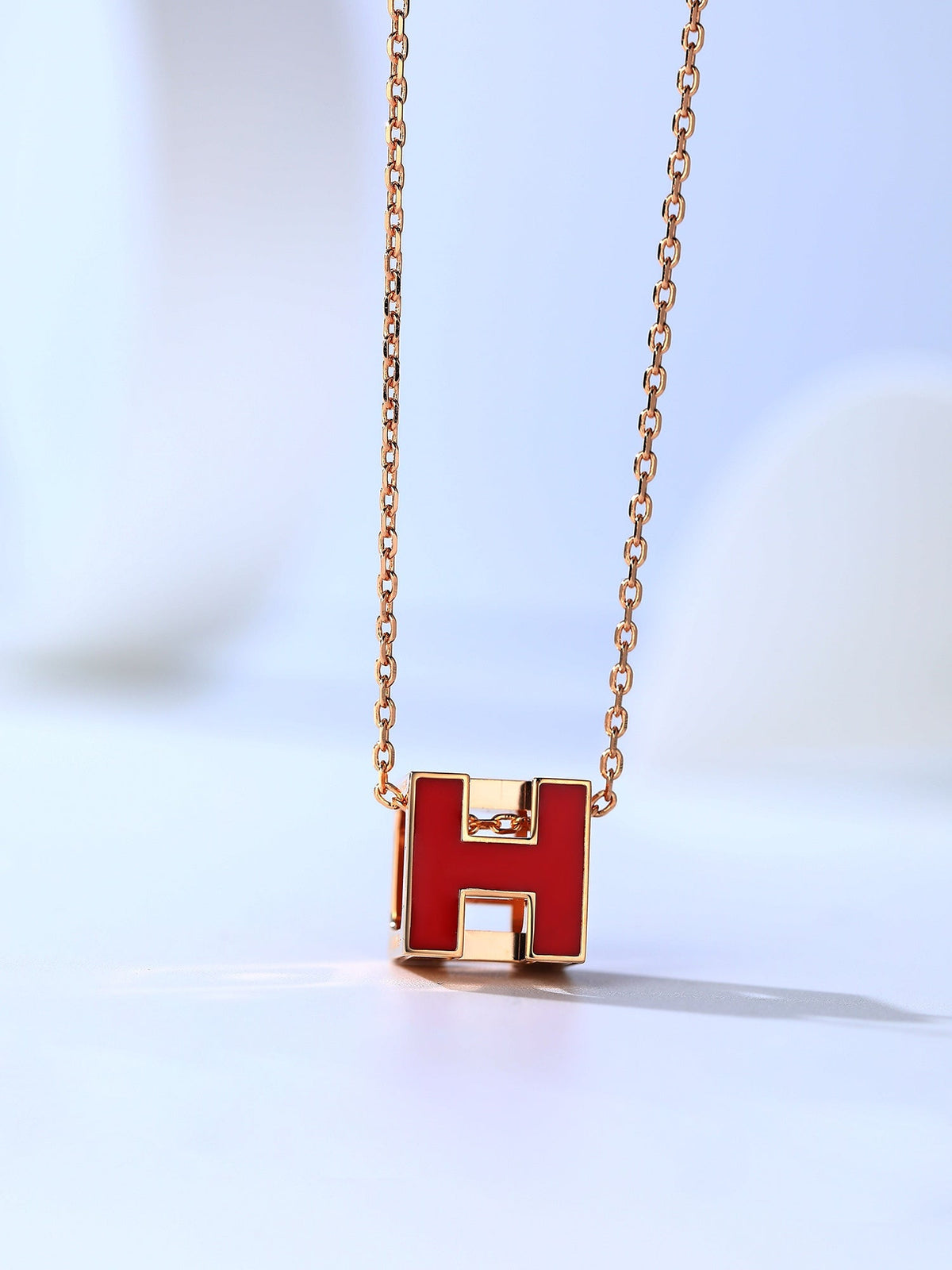 [⭐Renara]H CAGE PINK GOLD NECKLACE