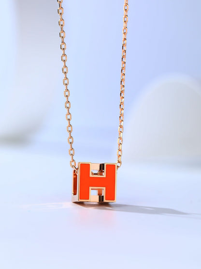 [⭐Renara]H CAGE PINK GOLD NECKLACE