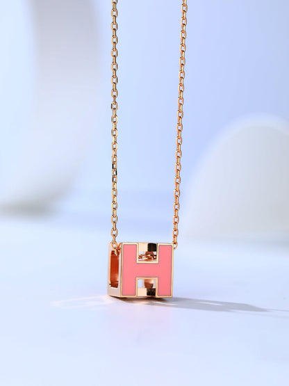 [⭐Renara]H CAGE PINK GOLD NECKLACE