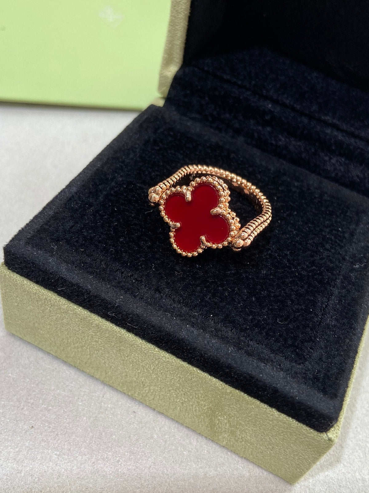 [⭐Renara]CLOVER RIVERSIBLE ROSE GOLD RING