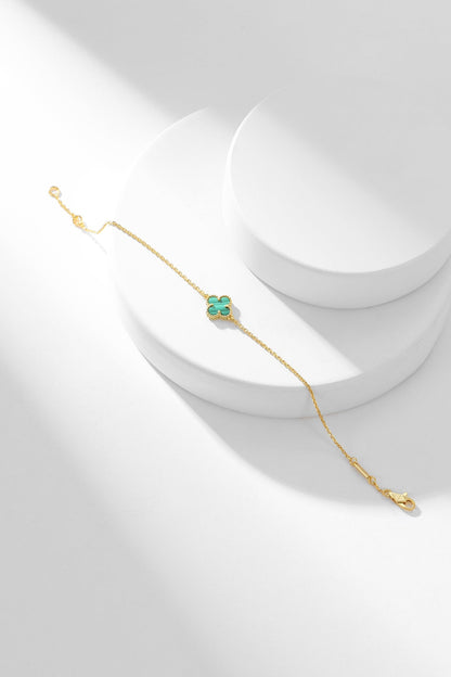 [⭐Renara]CLOVER BRACELET MALACHITE 1 MOTIF