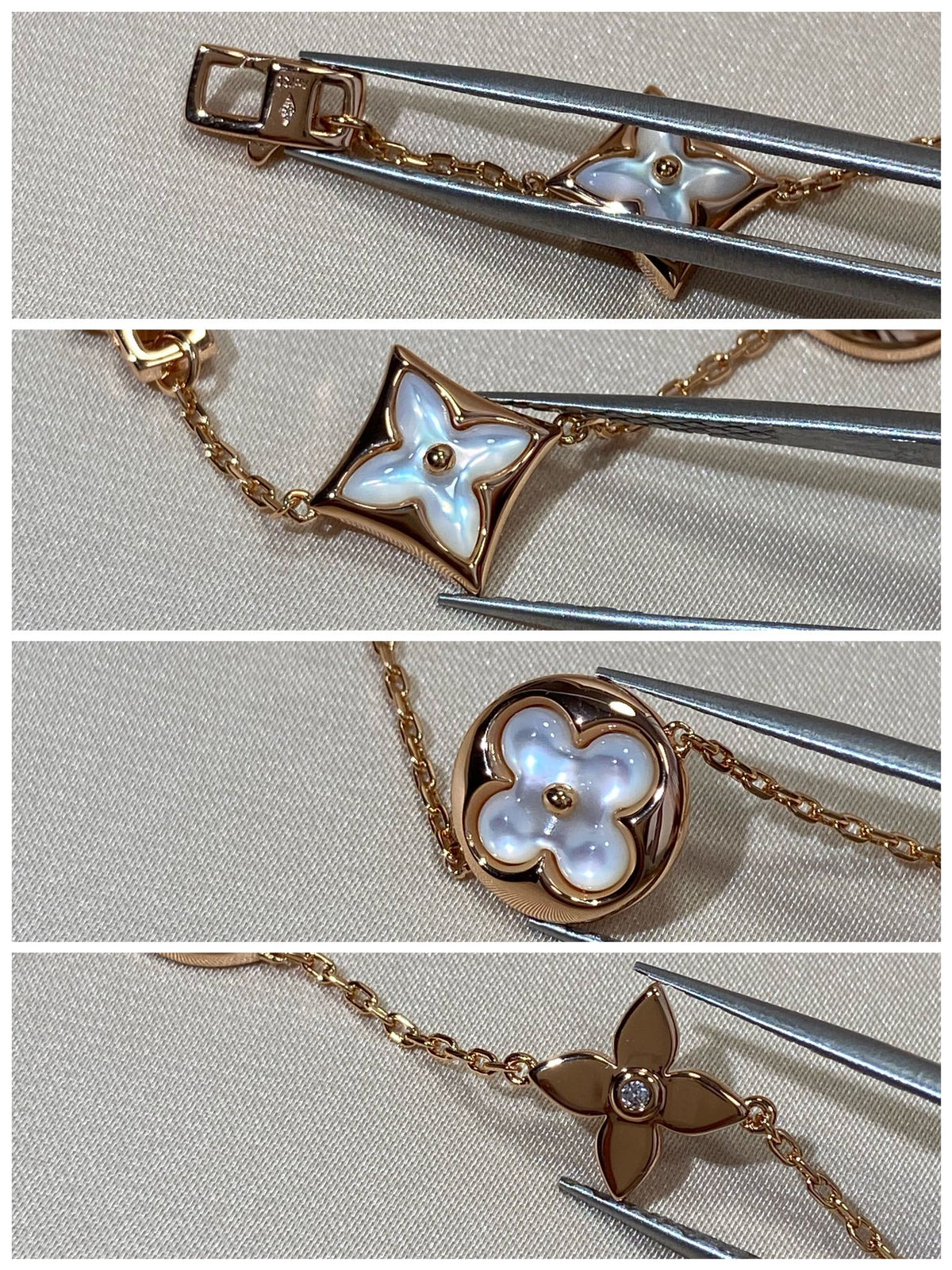 [⭐Renara]STAR AND SUN 5 MOTIF MOP PINK GOLD BRACELET