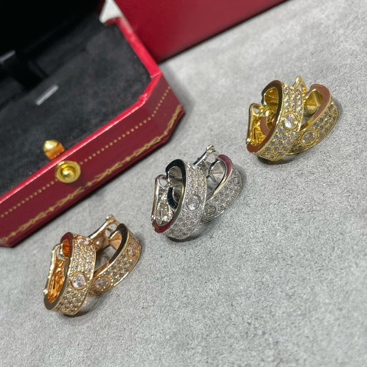 [⭐Renara]LOVE 5.5MM DIAMOND PAVED EARRINGS