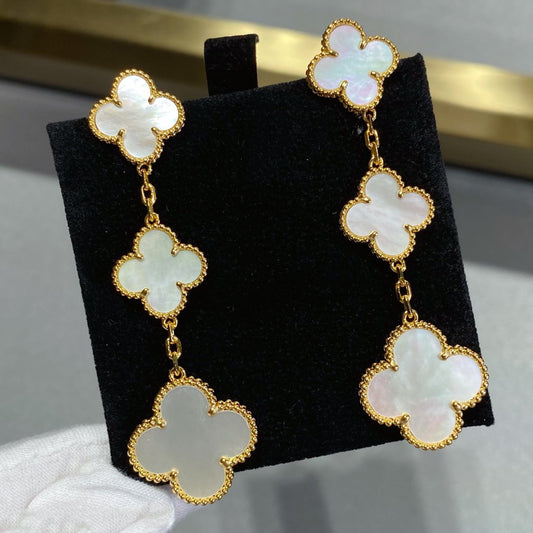 [⭐Renara]CLOVER MOP 3 MOTIFS GOLD EARRINGS