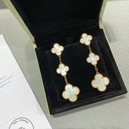 [⭐Renara]CLOVER MOP 3 MOTIFS GOLD EARRINGS