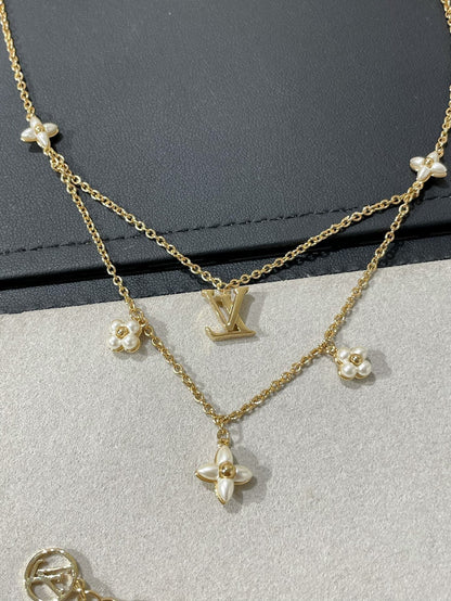 [⭐Renara]FLOWERGRAM GOLD MOP DOUBLE ROW NECKLACE