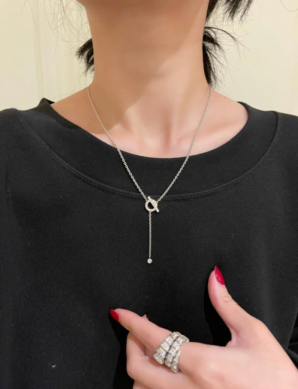[⭐Renara]FINESSE SILVER DIAMOND NECKLACE