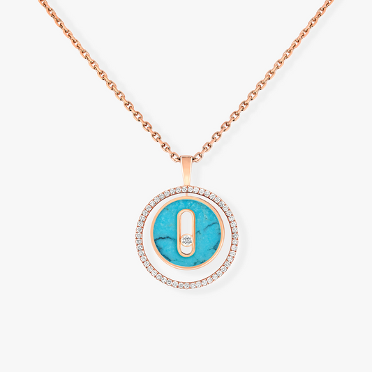 [⭐Renara]Demo MOVE 1 DIAMOND TURQUOISE PINK GOLD DIAMOND NECKLACE