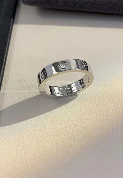 [⭐Renara]LOVE RING 4MM 1 DIAMOND SILVER